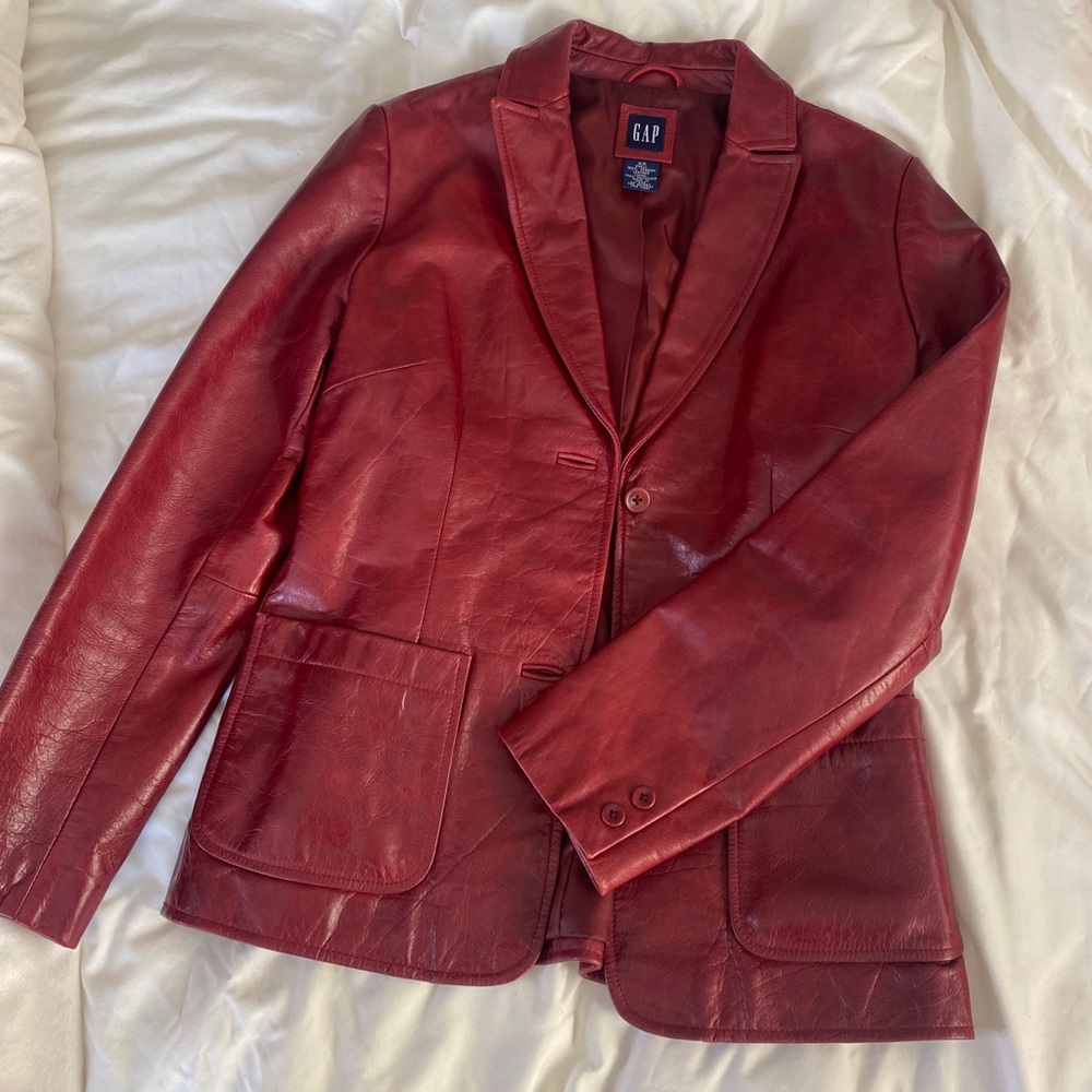 Vintage red leather gap jacket
